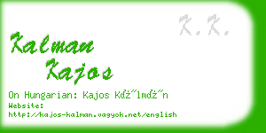 kalman kajos business card